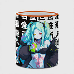 Кружка 3D Просто Ребекка - Киберпанк аниме, цвет: 3D-оранжевый кант — фото 2