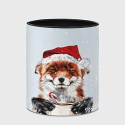 Кружка 3D Merry Christmas foxy, цвет: 3D-белый + черный — фото 2