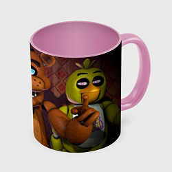 Кружка 3D Five Nights аt Frеddys, цвет: 3D-белый + розовый