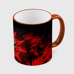 Кружка 3D Slipknot red satan star, цвет: 3D-оранжевый кант