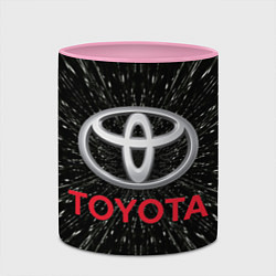 Кружка 3D Тойота, эмблема, автомобильная тема, цвет: 3D-белый + розовый — фото 2