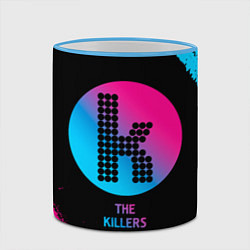 Кружка 3D The Killers - neon gradient, цвет: 3D-небесно-голубой кант — фото 2