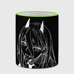 Кружка 3D Милая Пауер - Человек бензопила, цвет: 3D-светло-зеленый кант — фото 2