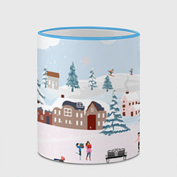 Кружка 3D Новый год - каникулы, цвет: 3D-небесно-голубой кант — фото 2