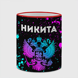 Кружка 3D Никита и неоновый герб России, цвет: 3D-красный кант — фото 2