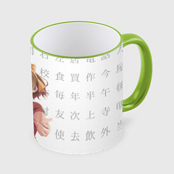 Кружка 3D Судзунэ Мияма - Отборочный проект, цвет: 3D-светло-зеленый кант