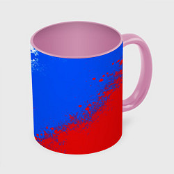 Кружка 3D Флаг России - триколор, цвет: 3D-белый + розовый