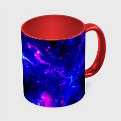 Кружка 3D Неоновый космос со звездами, цвет: 3D-белый + красный
