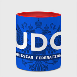 Кружка 3D Russian Federation judo - на синем фоне, цвет: 3D-белый + красный — фото 2