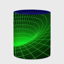 Кружка 3D Зелёная неоновая чёрная дыра, цвет: 3D-белый + синий — фото 2