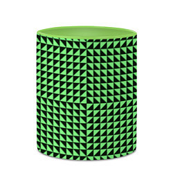 Кружка 3D Чёрно-зелёная оптическая иллюзия, цвет: 3D-белый + светло-зеленый — фото 2