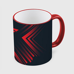 Кружка 3D Красный символ The Last Of Us на темном фоне со ст, цвет: 3D-красный кант