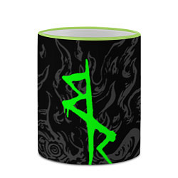 Кружка 3D Логотип Cyberpunk: Edgerunners - Дэвид, цвет: 3D-светло-зеленый кант — фото 2