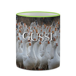 Кружка 3D Стая гусей - Gussi, цвет: 3D-светло-зеленый кант — фото 2
