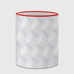 Кружка 3D Абстрактная серая геометрическая текстура, цвет: 3D-красный кант — фото 2