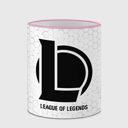 Кружка 3D League of Legends glitch на светлом фоне, цвет: 3D-розовый кант — фото 2