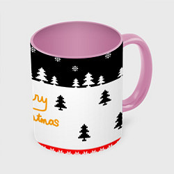 Кружка 3D Merry christmas - Санта Клаус, цвет: 3D-белый + розовый