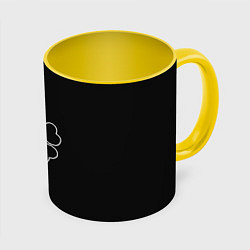 Кружка 3D Черный пятилистный клевер из аниме черный клевер -, цвет: 3D-белый + желтый