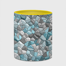 Кружка 3D Мозаика из цветных камней, цвет: 3D-белый + желтый — фото 2