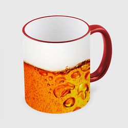 Кружка 3D Тёмное пиво, цвет: 3D-красный кант