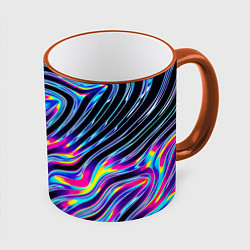 Кружка 3D Голографические полосы, цвет: 3D-оранжевый кант