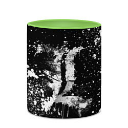 Кружка 3D Тетрадь смерти белые брызги, цвет: 3D-белый + светло-зеленый — фото 2