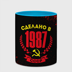 Кружка 3D Сделано в 1987 году в СССР и желтый серп и молот, цвет: 3D-белый + небесно-голубой — фото 2