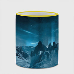 Кружка 3D Снежные горные вершины, цвет: 3D-желтый кант — фото 2