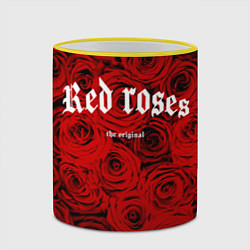 Кружка 3D Красный розы, цвет: 3D-желтый кант — фото 2