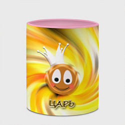 Кружка 3D Просто царь смайл, цвет: 3D-белый + розовый — фото 2