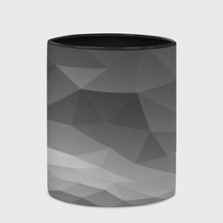 Кружка 3D Серый геометрический объёмный паттерн, цвет: 3D-белый + черный — фото 2
