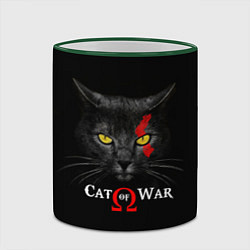 Кружка 3D Cat of war collab, цвет: 3D-зеленый кант — фото 2