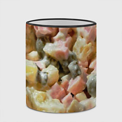 Кружка 3D Салат оливье, цвет: 3D-черный кант — фото 2