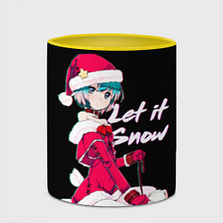 Кружка 3D Новогодняя аниме девочка Аянами, цвет: 3D-белый + желтый — фото 2