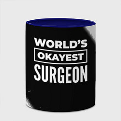 Кружка 3D Worlds okayest surgeon - dark, цвет: 3D-белый + синий — фото 2