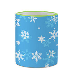 Кружка 3D Голубой снегопад, цвет: 3D-светло-зеленый кант — фото 2