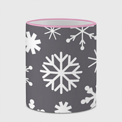 Кружка 3D Snow in grey, цвет: 3D-розовый кант — фото 2