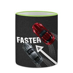 Кружка 3D Faster гонки JDM, цвет: 3D-светло-зеленый кант — фото 2