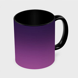 Кружка 3D Пурпурный-лиловый градиент, цвет: 3D-белый + черный