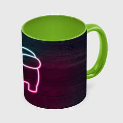 Кружка 3D Неоновые маленький и большой члены экипажа, цвет: 3D-белый + светло-зеленый