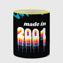 Кружка 3D Made in 2001: liquid art, цвет: 3D-желтый кант — фото 2