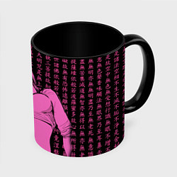 Кружка 3D Человек - бензопила Пауэр в топике, цвет: 3D-белый + черный