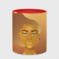 Кружка 3D Golden girl, цвет: 3D-белый + красный — фото 2