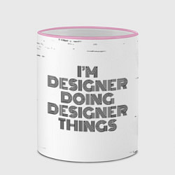 Кружка 3D Im doing designer things: на светлом, цвет: 3D-розовый кант — фото 2