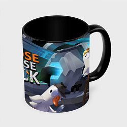Кружка 3D Goose Goose Duck Space, цвет: 3D-белый + черный