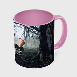 Кружка 3D Уэнсдэй туманный лес, цвет: 3D-белый + розовый