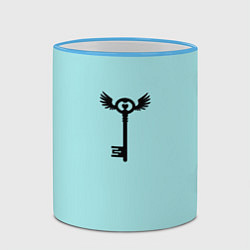 Кружка 3D Ключик к замочку голубой, цвет: 3D-небесно-голубой кант — фото 2