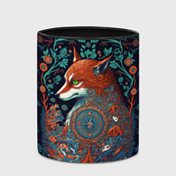 Кружка 3D Рыжая лиса с орнаментом, цвет: 3D-белый + черный — фото 2