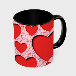Кружка 3D Для любимых, цвет: 3D-белый + черный