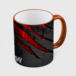 Кружка 3D Wedneday black and red, цвет: 3D-оранжевый кант